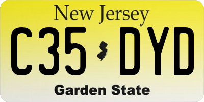 NJ license plate C35DYD