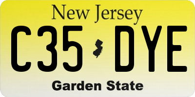 NJ license plate C35DYE
