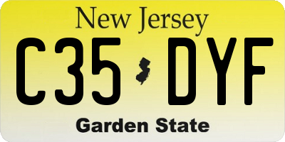 NJ license plate C35DYF