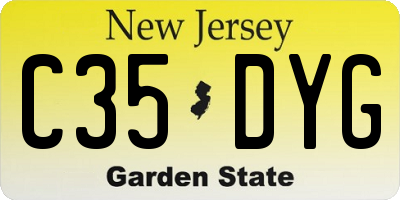 NJ license plate C35DYG