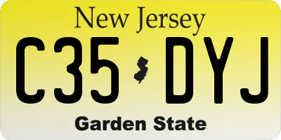 NJ license plate C35DYJ