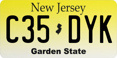 NJ license plate C35DYK