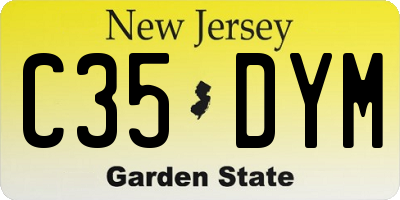 NJ license plate C35DYM