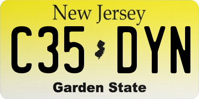 NJ license plate C35DYN