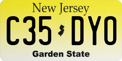NJ license plate C35DYO