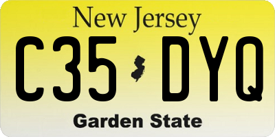 NJ license plate C35DYQ