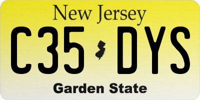 NJ license plate C35DYS