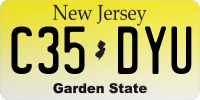 NJ license plate C35DYU