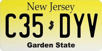 NJ license plate C35DYV