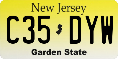 NJ license plate C35DYW