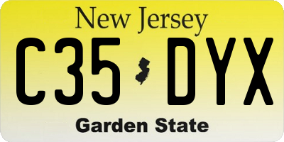NJ license plate C35DYX