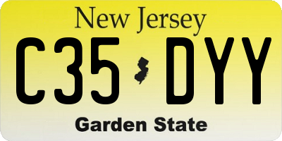 NJ license plate C35DYY