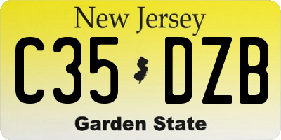 NJ license plate C35DZB
