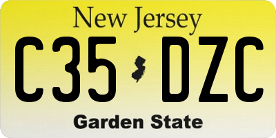 NJ license plate C35DZC