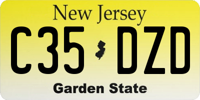 NJ license plate C35DZD