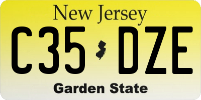 NJ license plate C35DZE