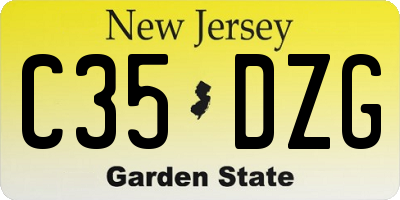 NJ license plate C35DZG