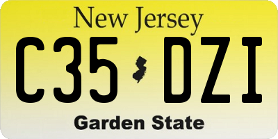 NJ license plate C35DZI