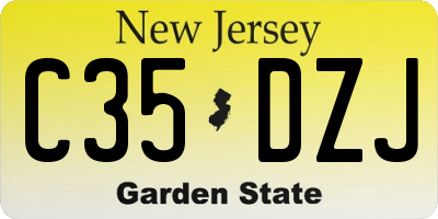 NJ license plate C35DZJ