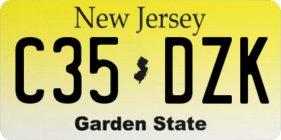NJ license plate C35DZK