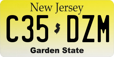 NJ license plate C35DZM