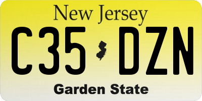 NJ license plate C35DZN