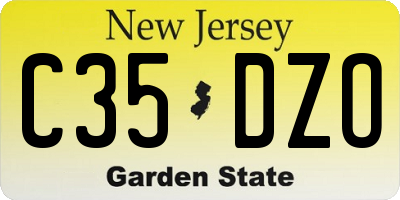 NJ license plate C35DZO