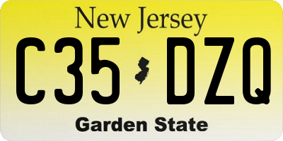 NJ license plate C35DZQ