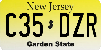 NJ license plate C35DZR
