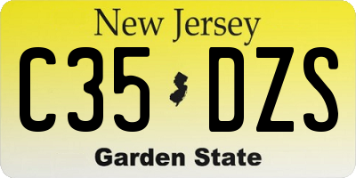 NJ license plate C35DZS