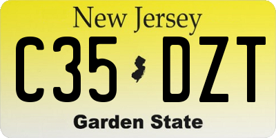 NJ license plate C35DZT