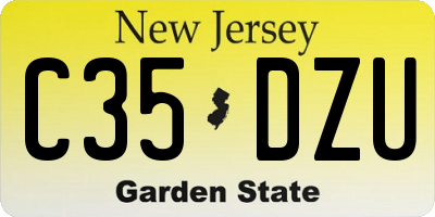 NJ license plate C35DZU