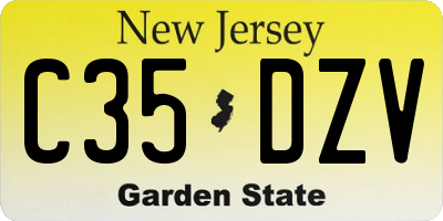 NJ license plate C35DZV