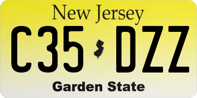 NJ license plate C35DZZ