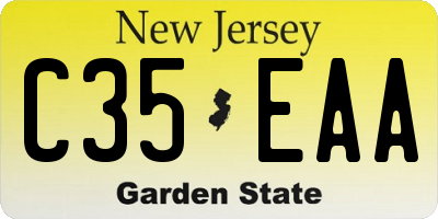 NJ license plate C35EAA