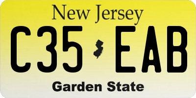 NJ license plate C35EAB
