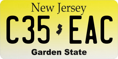 NJ license plate C35EAC