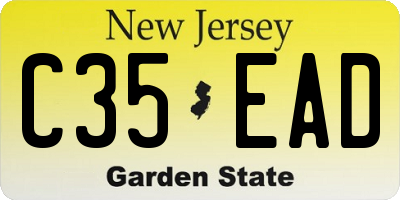 NJ license plate C35EAD