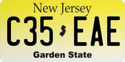 NJ license plate C35EAE