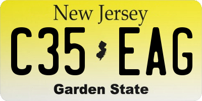 NJ license plate C35EAG