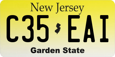 NJ license plate C35EAI