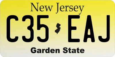 NJ license plate C35EAJ