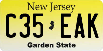 NJ license plate C35EAK