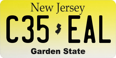 NJ license plate C35EAL