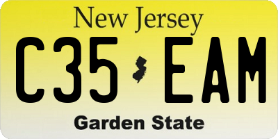 NJ license plate C35EAM