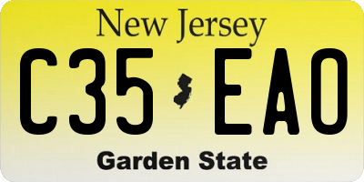 NJ license plate C35EAO