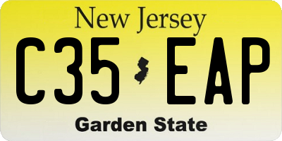 NJ license plate C35EAP