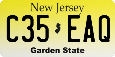 NJ license plate C35EAQ