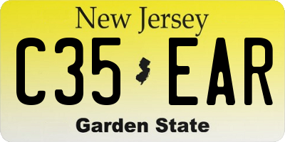 NJ license plate C35EAR