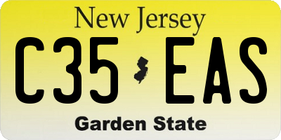 NJ license plate C35EAS
